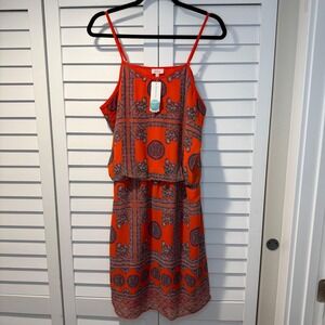 Pixley Mavis Dress Orange Medallion Print Blouson Camisole XL Layered Stitch Fix